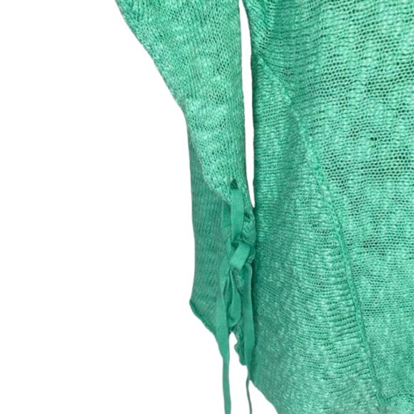 NWT Caslon Sweater With Ribbon Wrist Tie Embellishments 100% Cotton Size XXS - Picture 4 of 8